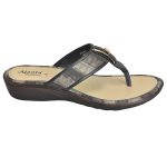 Women's Black & Beige Colour PU Synthetic Sandals