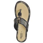 Women's Black & Beige Colour PU Synthetic Sandals