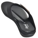 Women's Black Colour PU Synthetic Sandals