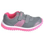 Women's Grey & Pink Colour Synthetic Mesh Sneakers