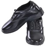 Kid's Black Colour Synthetic Derby Boots