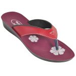 Women's Maroon Colour PU Sandals