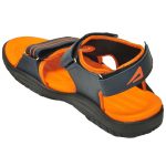 Men's Orange & Grey Colour Mesh Sandals