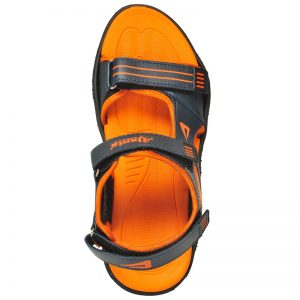 Men's Orange & Grey Colour Mesh Sandals