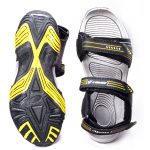 Men's Black & Yellow Colour Synthetic Leather Sandals