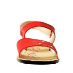 Women's Red & Beige Colour Synthetic Leather Sandals