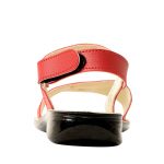 Women's Red & Beige Colour Synthetic Leather Sandals