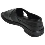 Men's Black Colour Synthetic Leather Peshawari Sandals