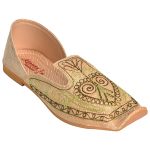 Men's Beige Colour Synthetic Leather Sherwani Jutti Shoes