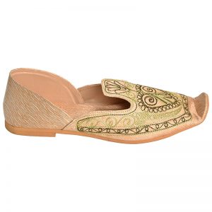 Men's Beige Colour Synthetic Leather Sherwani Jutti Shoes