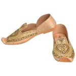 Men's Beige Colour Synthetic Leather Sherwani Jutti Shoes