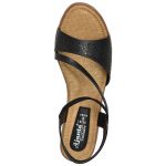 Women's Black & Beige Colour Synthetic Leather Sandals