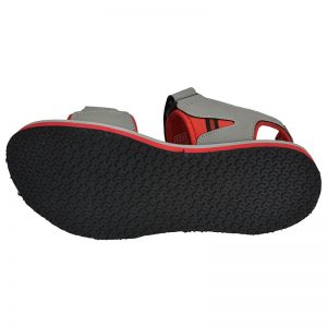 Men's Grey & Red Colour Synthetic Leather Sandals