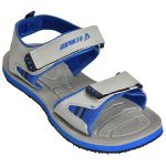 Men's Grey & Blue Colour Synthetic Leather Sandals