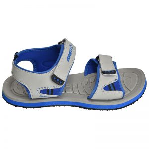 Men's Grey & Blue Colour Synthetic Leather Sandals