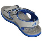 Men's Grey & Blue Colour Synthetic Leather Sandals