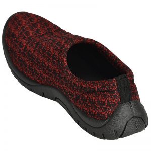 Women's Red Colour Fabric & Lycra Loafers