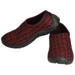 Women's Red Colour Fabric & Lycra Loafers