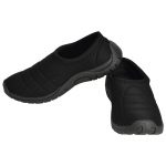 Women's Black Colour Fabric & Lycra Loafers