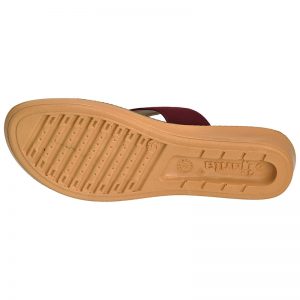 Women's Maroon & Beige Colour Fabric & Lycra Sandals