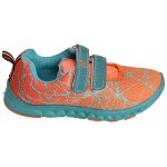 Women's Orange & Sea Green Colour Synthetic Leather Sneakers