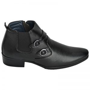Men's Black Colour Genuine Leather Chukka Boots