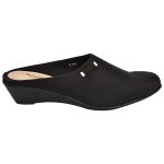 Women's Black Colour Synthetic Leather Jelly Shoes