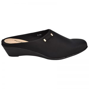 Women's Black Colour Synthetic Leather Jelly Shoes