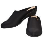 Women's Black Colour Synthetic Leather Jelly Shoes