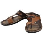 Men's Brown Colour Synthetic Leather Sandals