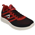 Men's Red & Black Colour Fabric & Lycra Sneakers