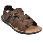 Men's Brown Colour Synthetic Leather Sandals