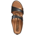 Women's Black & Tan Colour Synthetic Leather Sandals