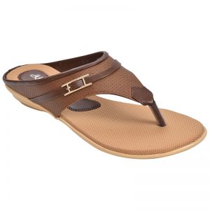 Women's Brown & Beige Colour Synthetic Leather Sandals