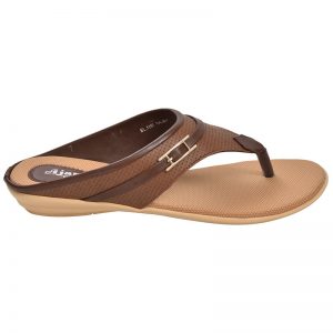 Women's Brown & Beige Colour Synthetic Leather Sandals