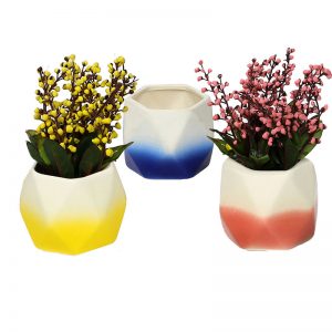 Multicolor Ceramic Small Planter Pots - Set of 3