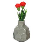 Fine Textured Multicolor Ceramic Flower Vase - Grey