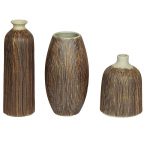 Beautiful Brown Ceramic Vases - Set of 3