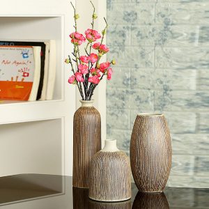 Beautiful Brown Ceramic Vases - Set of 3