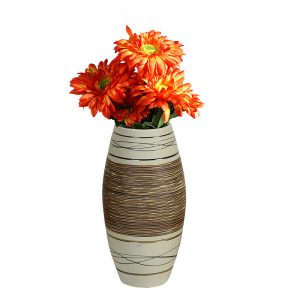 Ceramic Brown & Beige Designer Flower Vase
