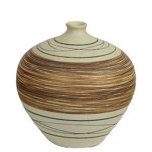 Brown & Beige Ceramic Table Vase