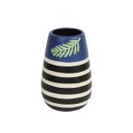 Striped Multicolored Ceramic Vase for Home and Office