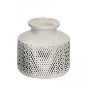 Beautiful Crinkled Effect White Ceramic Vase