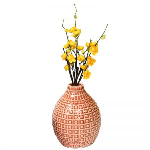 Handcrafted Peach Glazed Ceramic Vase