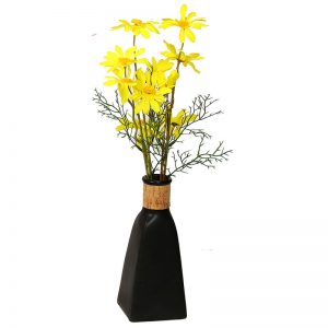 Black Stylish Corkd Neck Ceramic Vase