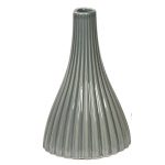 Linear Ribbed Style Grey Ceramic Vase