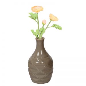 Bottle Shaped Handcrafted Brown Ceramic Vase