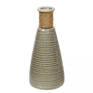 Jute Knotted Handcrafted Ceramic Vase-Brown