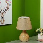 Wooden Finish Bottle Style Ceramic Table Lamp