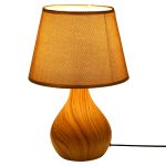 Wooden Finish Bottle Style Ceramic Table Lamp